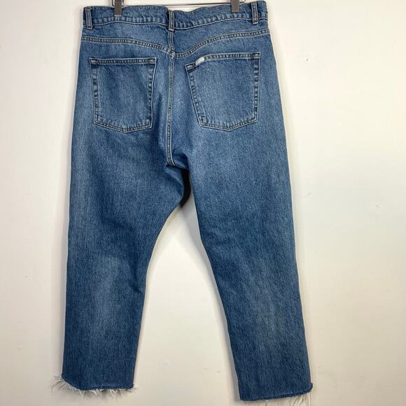 Mille Denim Brooke Mid Rise Slim Fit Jean Rigid Cotton Ankle Length Raw Hem 33 - Picture 7 of 14